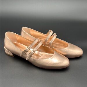 Christian Louboutin Gold Flats with Elegant Straps